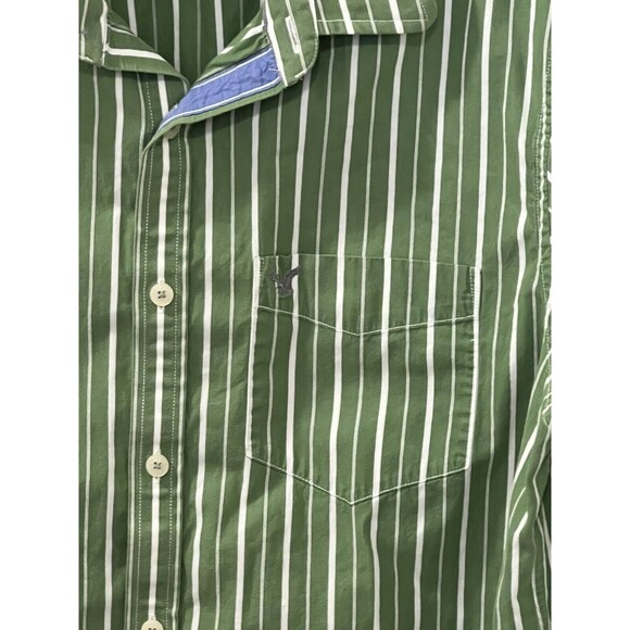 American Eagle Outfitters Men LG Button Down Long Sleeve Shirt Vtg Fit Striped - Picture 5 of 8